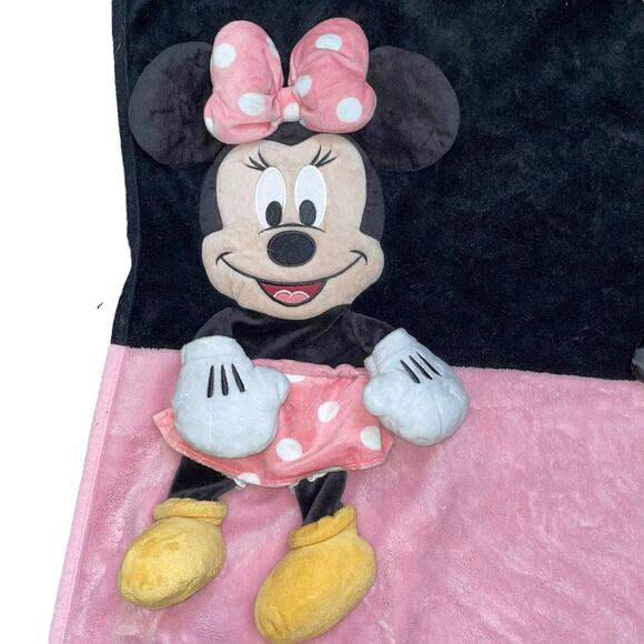 Minnie Mouse Throw Blanket Pillow Disney Parks Plush Stuffed Animal 3D 35" x 48" - Picture 7 of 13